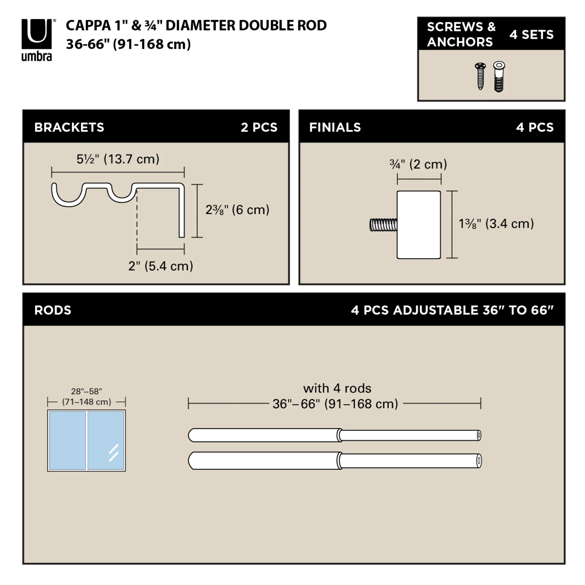 Cappa Double Curtain Rod - Image 70
