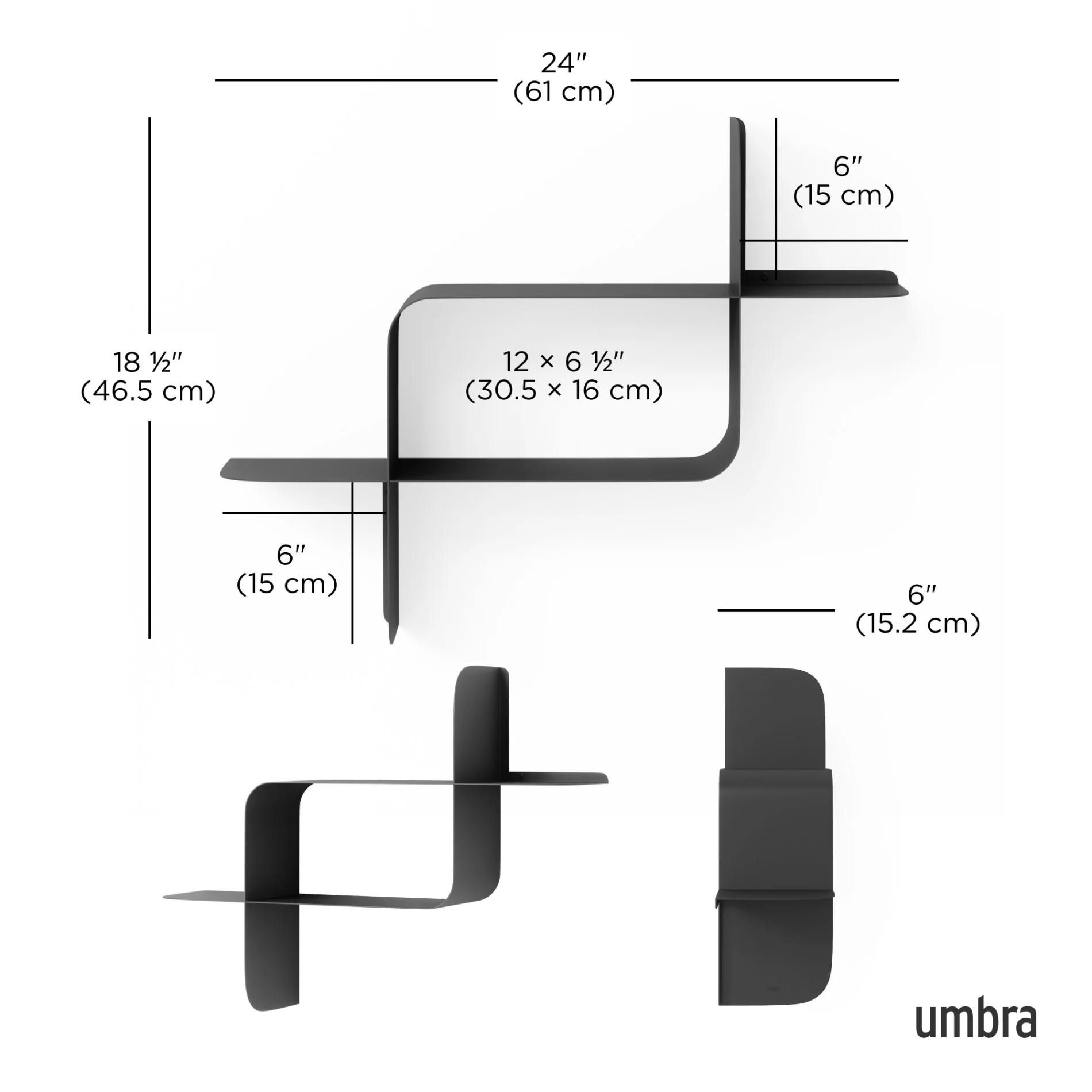 Montage Metal Wall Shelves, Set of 2 - Image 5
